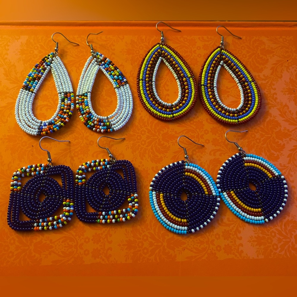 African Maasai tribal earrings